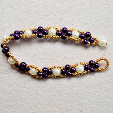 Three-color Pearl Beads  Bracelet