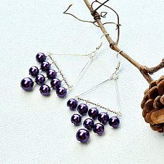 Boucles d'oreilles élégantes en perles violettes