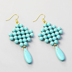 Boucles d'oreilles perles turquoise