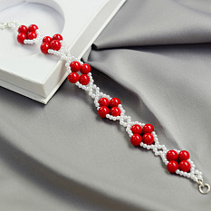 Bracelet de perles de perles rouges