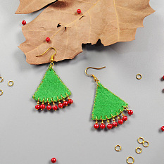 Christmas Triangle Dangle Earrings