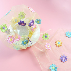 Organza Ribbon Hair Accessories with Flowers