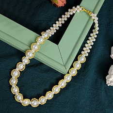 PandaHall Selected мастер-класс по изготовлению жемчужного ожерелья с золотыми бусинами.