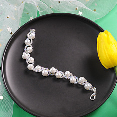 Exquisita pulsera de perlas de boda