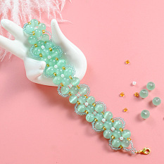 Bracelet de perles cateye vert clair
