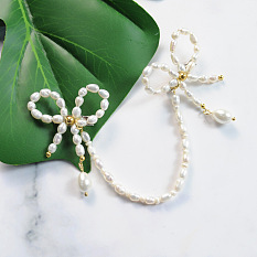 Pearl Beads Bowknot Brooch