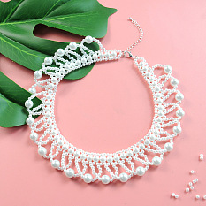 Beautiful White Pearl Beaded Necklace