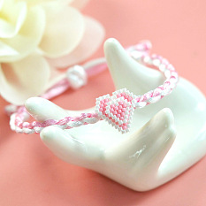 Pink Valentine's Day Braided Bracelet