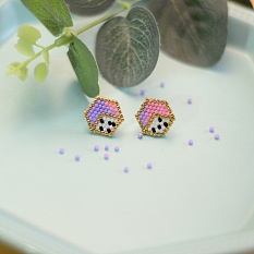 Hexagon Seed beads Beaded Earrings
