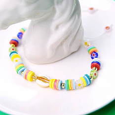 Bracelet de perles d'argile colorées
