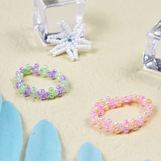 PandaHall Selected idea sobre lindos anillos de cuentas con forma de flor