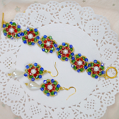 PandaHall Selected Idea on Colorful Flower Shape Beaded Jewelry Set