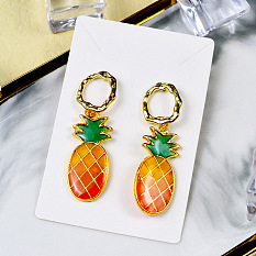 Pineapple Shape Earrings Made Of Resin