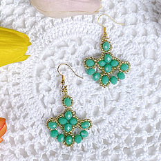 PandaHall Selected Tutorial on Green Earrings with Faceted Glass Beads