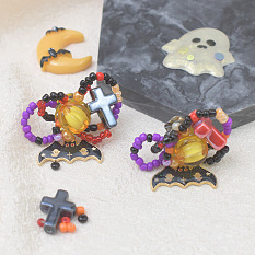 Серьги из семян и акриловых бусин