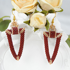 Vintage Style Triangle Earrings with MIYUKI Delica Beads