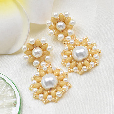 PandaHall Selected Idea on Bezel Pearl Beaded Earrings
