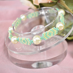 Spring Style Beaded Bracelet with Pearls