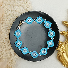 PandaHall Selected idée de bracelet en perles de rocaille en forme d'œil