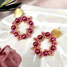 Boucles d'oreilles en perles de verre violettes