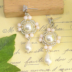 Elegant Seed and Pearl Beaded Earrings