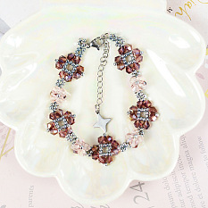Bracelet en perles de verre avec rallonge de chaîne