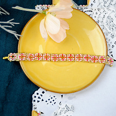 Bracelet de perles carrées de style vintage