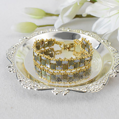 Pulsera de cuentas metálicas de tila