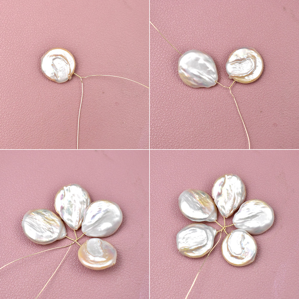 Брошь из бисера и жемчуга в стиле барокко-3