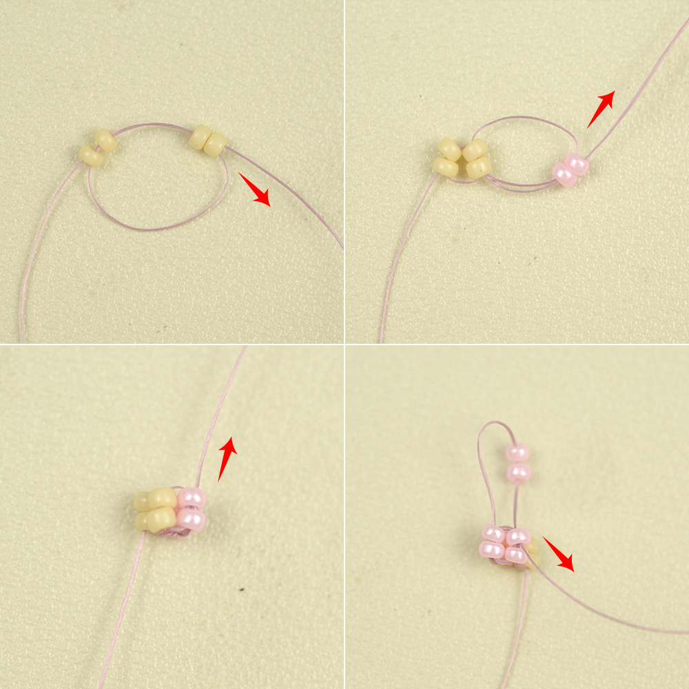 Розовое цветочное ожерелье из бисера с бусинами и стеклянными бусинами-3