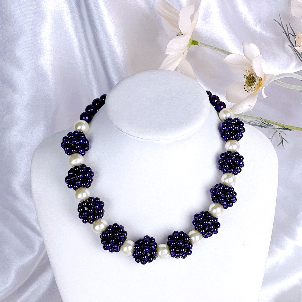 Стекло жемчуг бисером ожерелье-1