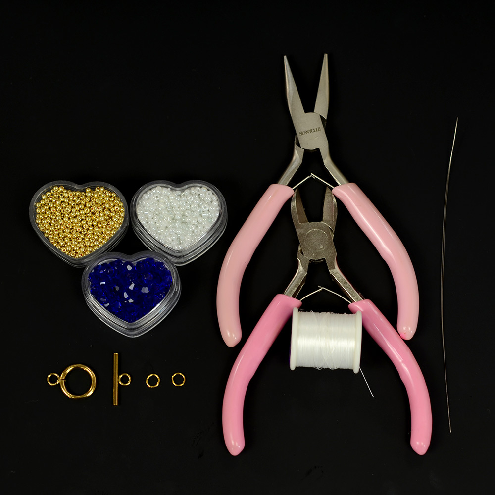 PandaHall Selected мастер-класс по изготовлению двухконусного браслета из стеклянных бусин.-2