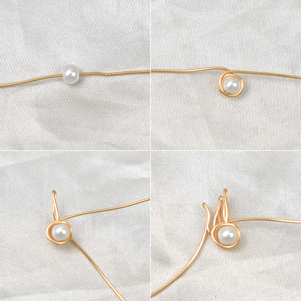 Брошь в виде листа, обмотанного проволокой-3