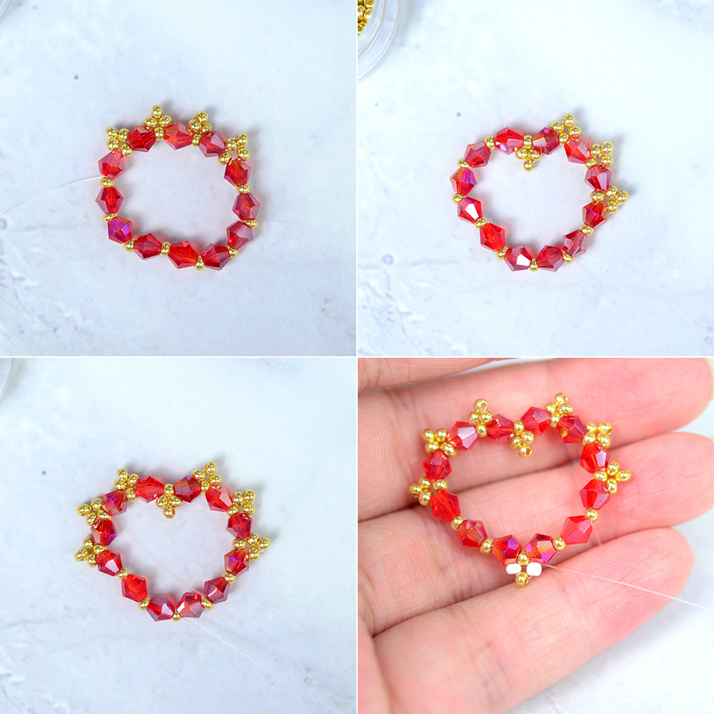 PandaHall Selected мастер-класс по изготовлению сережек-сердечек из бисера ко Дню Святого Валентина-4