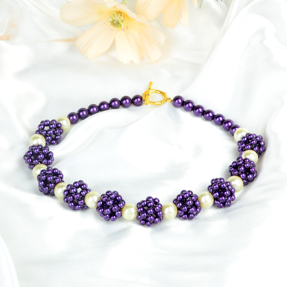 Стекло жемчуг бисером ожерелье-7