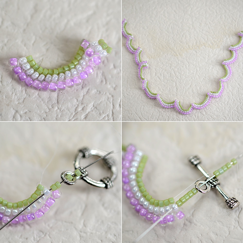 PandaHall Selected мастер-класс по изготовлению спирального ожерелья из бисера.-6