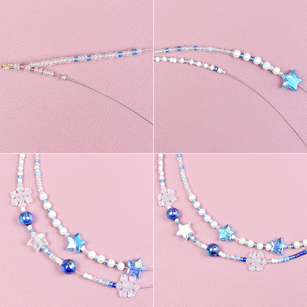 Зимнее бусы-снеговик ожерелье