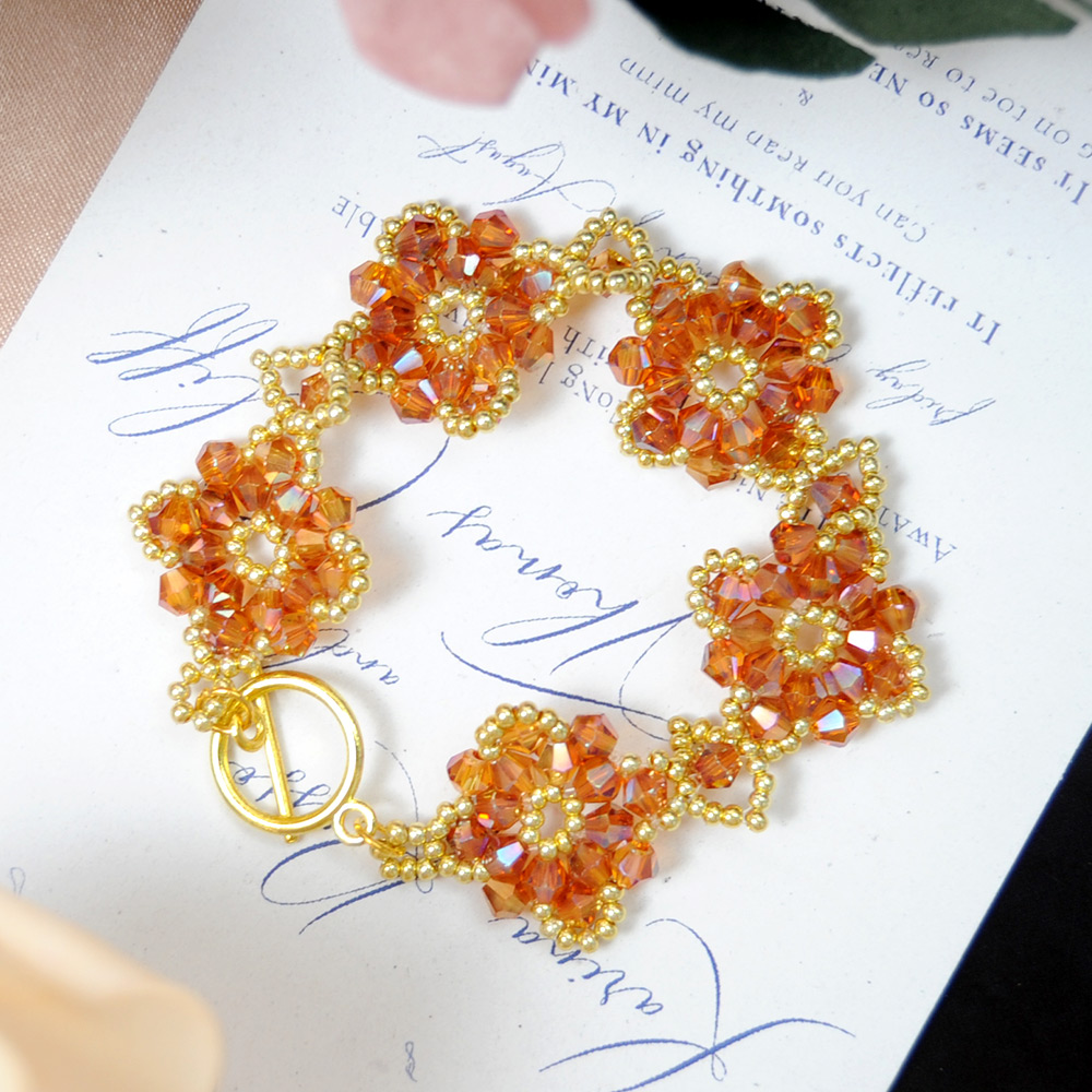 Браслет из хрустальных бусин в осеннем стиле-8