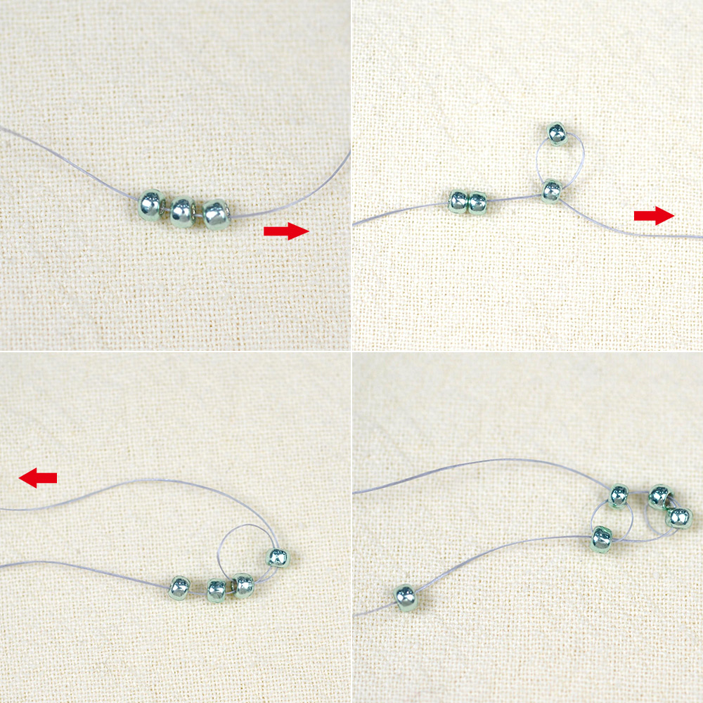 Браслет из зеленого стеклянного бисера-3