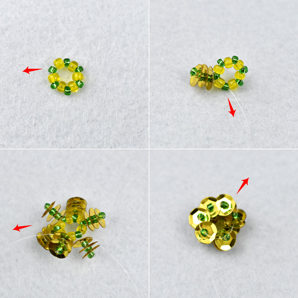 Spring Sequin Seed Bead Ring