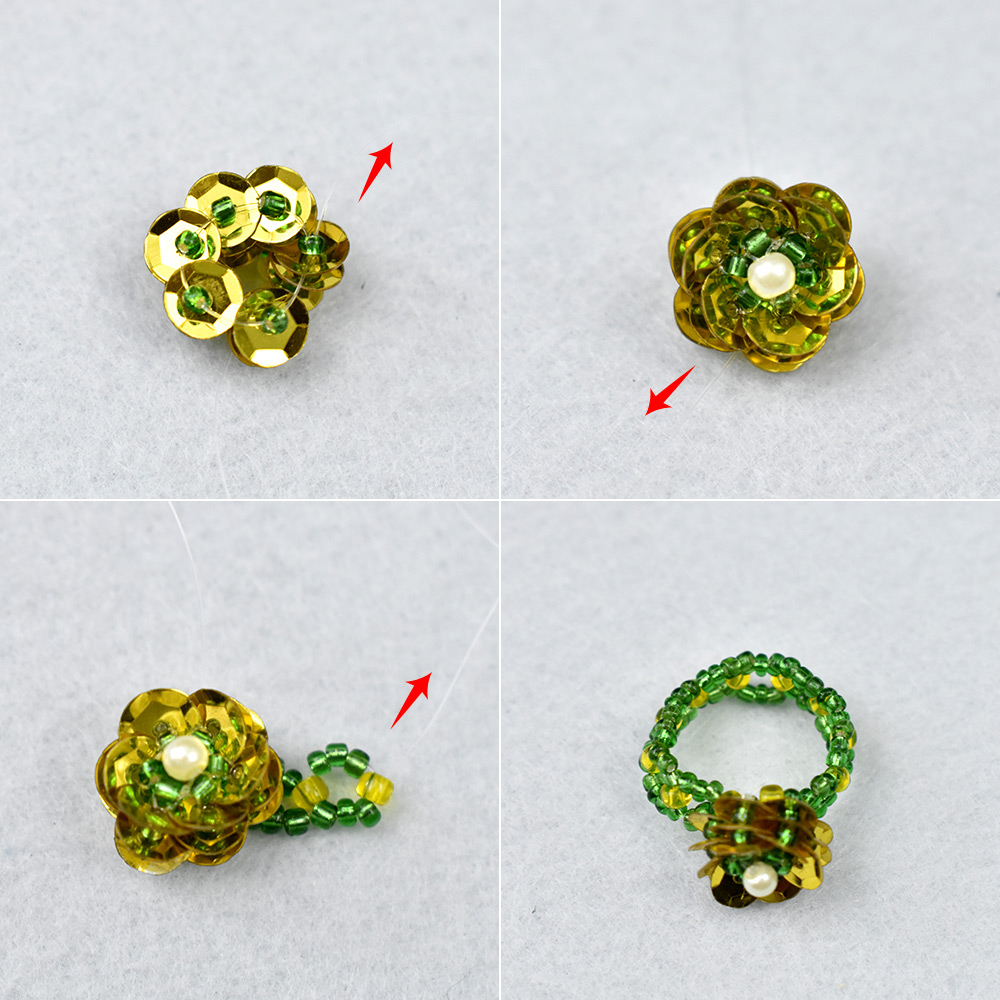 Spring Sequin Seed Bead Ring