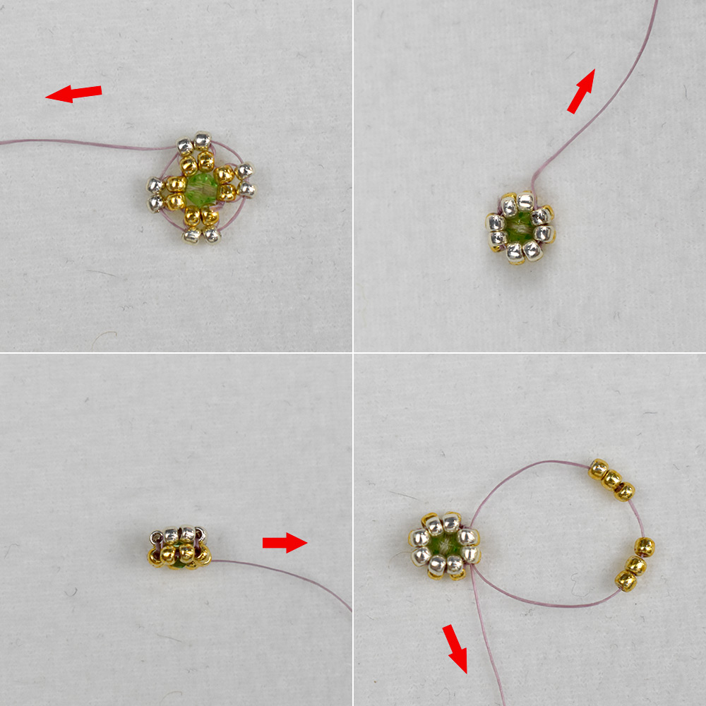 Браслет из бисера с жемчугом-4