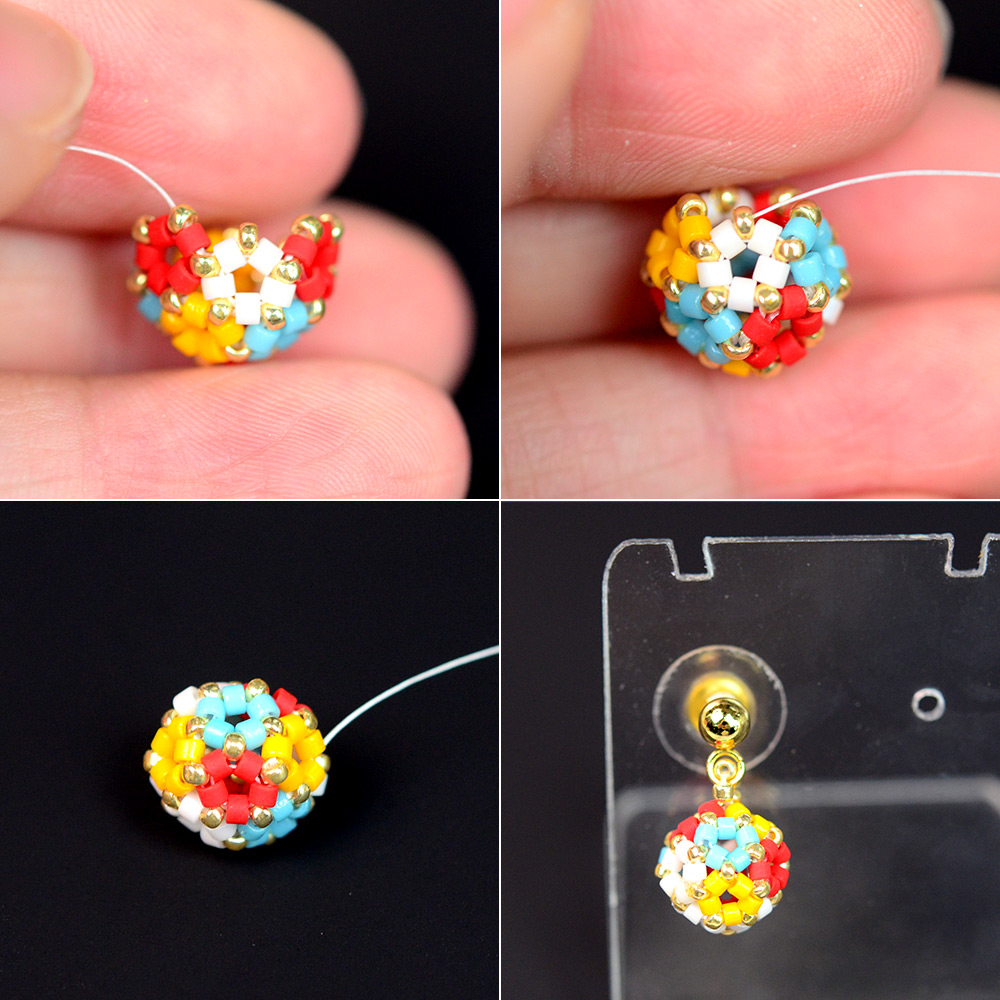 Серьги-шарики из бисера
