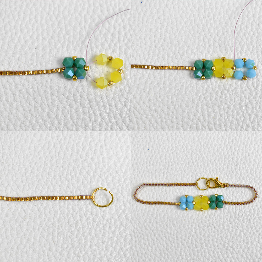 Простой биконический браслет из стеклянных бусин в лесном стиле-4