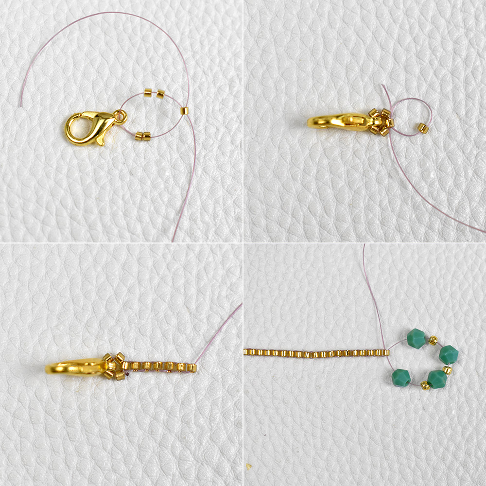 Простой биконический браслет из стеклянных бусин в лесном стиле-3