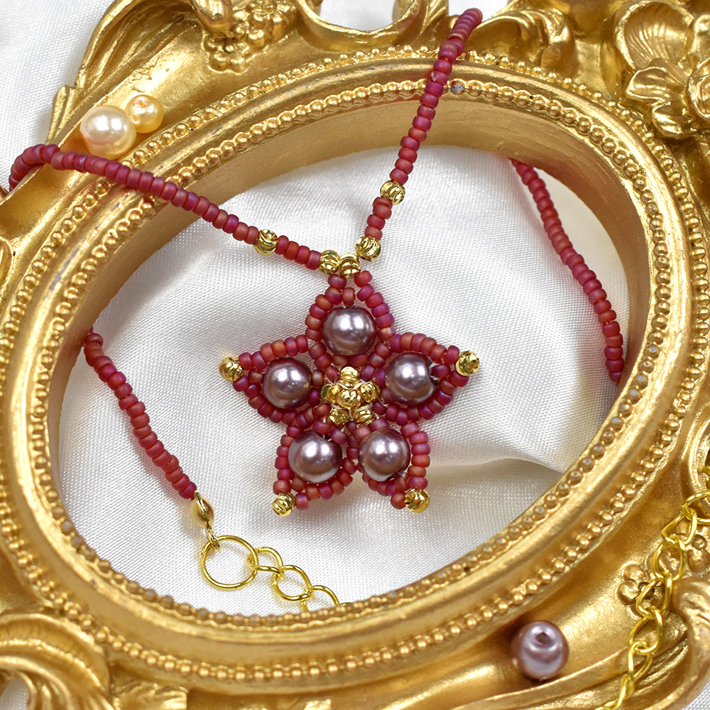 PandaHall Selected мастер-класс по изготовлению подвески-цветка со стеклянным жемчугом-8