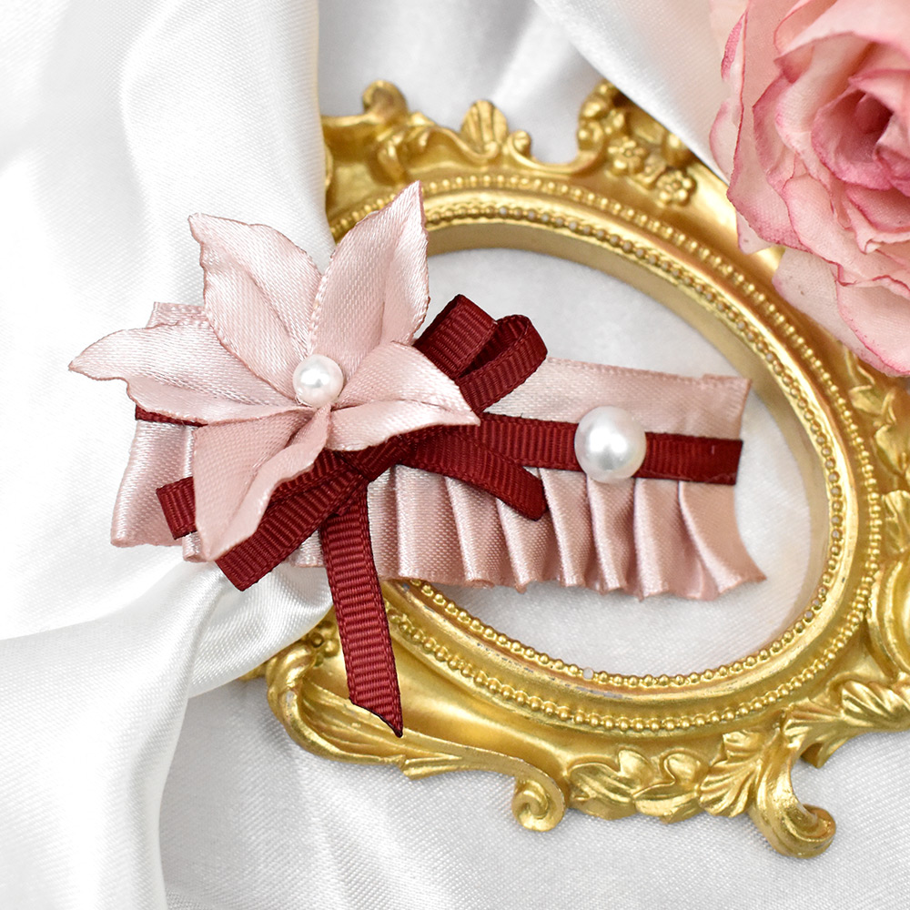 Заколка для волос с лентой и жемчужиной-1