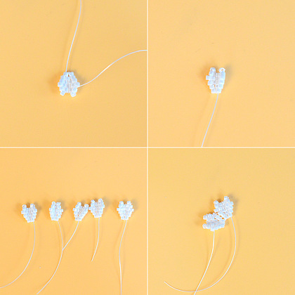 Boucles d'oreilles en perles de fleurs de cerisier-5