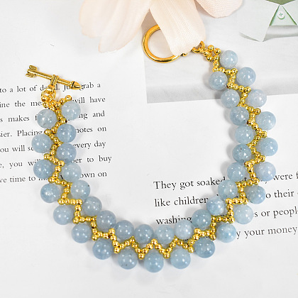 Bracelet de perles de pierres précieuses avec fermoir à bascule-6