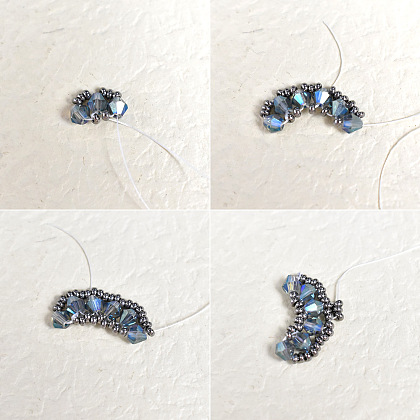 Граненый браслет из стеклянных бусин-3